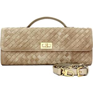 Stylish Woven Suede Handbag for Women - Trendy Evening Shoulder Bag & Casual Clutch Purse