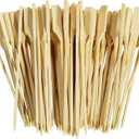 1Pack 100pcs 12cm/4.7inch Bamboo Wooden Paddle Picks Skewers Cocktail Picks Barbecue Stick for BBQ,Grilling,Barbeque Snacks,Appetizer, Dessert, Fruit, Sausage, Burger