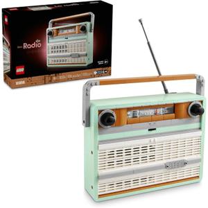 LEGO Icons Retro Radio Building Set for Adults - Home Decor for Bedroom or Desk for Vintage Aesthetic with Sound Effects & Smart Phone Integration - Birthday Gifts for Men & Women - 10334