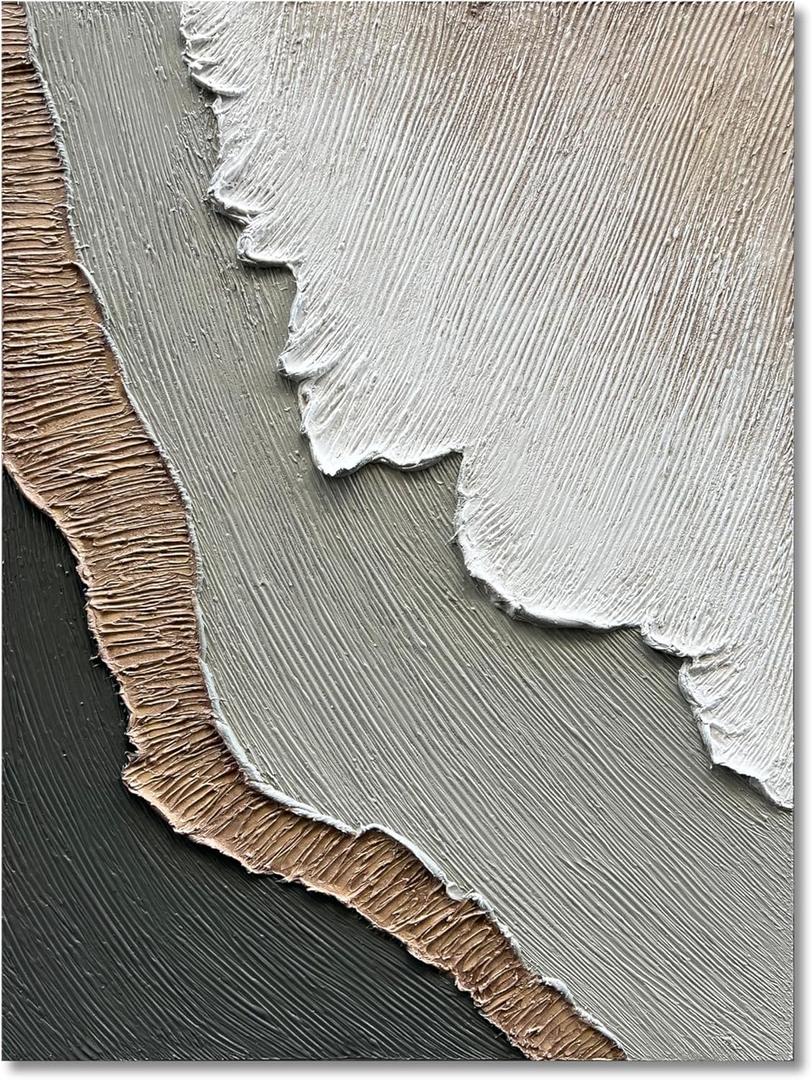 NANKAI Art Hand-Painted Beach Wave Landscape Oil Painting 40x28 Inch Abstract Wall Decorative Art (Nkhb078)