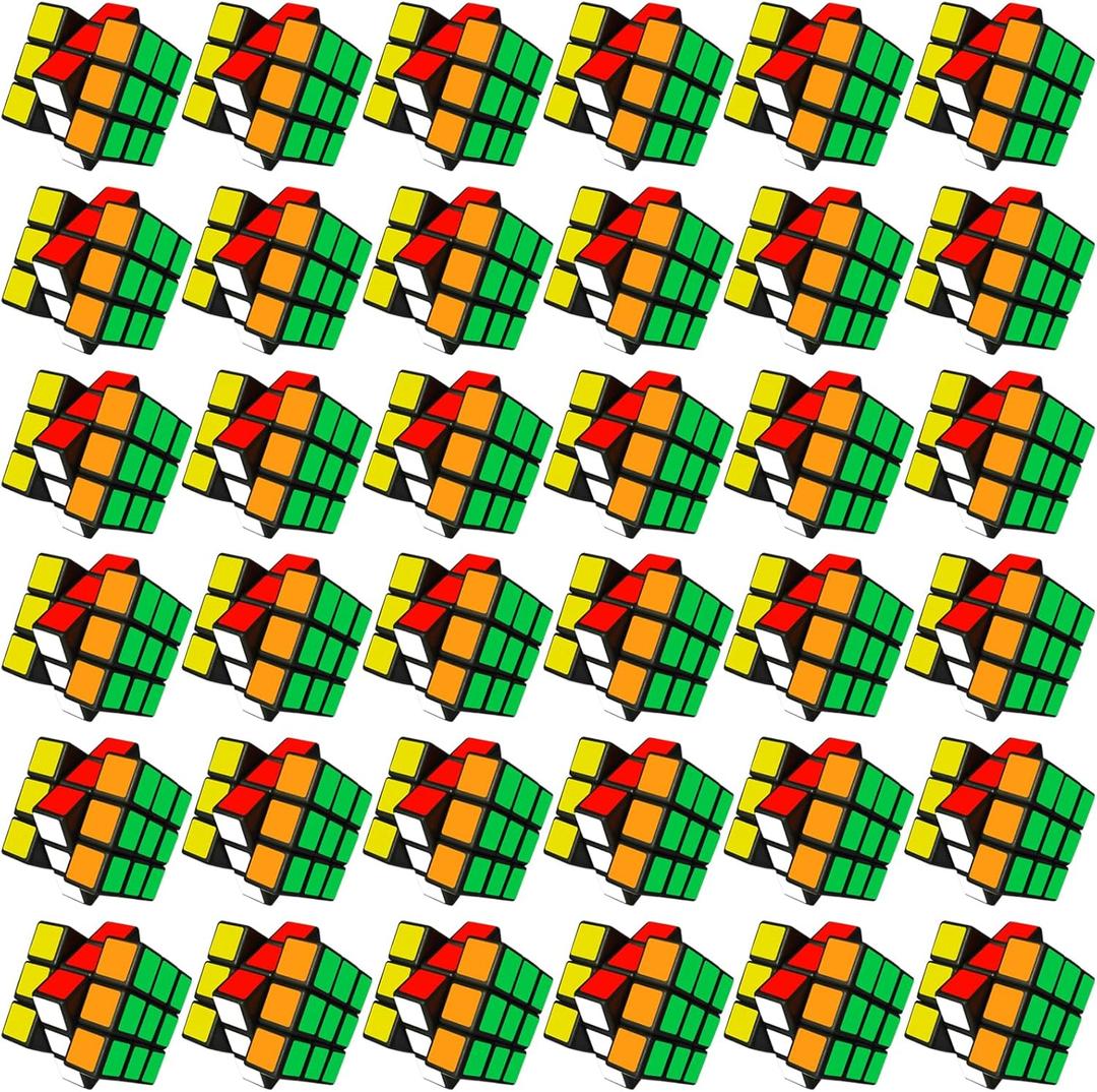 36 PCS Mini Cube Party Favors for Kids, 3x3x3 Magic Cube Stress Relief Toys, Party Game Toy Pack for Classroom Prize School Rewards & Birthday