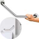 20 Inch Angled Grab Bar 4 Pack, YuanDe Polished Chrome Bathroom Grab Bar Handle w/Anti-Slip Knurled Grip, Stainless Steel Bath Balance Bar, 1.25" Tube Safety Hand Rail Support,Handicap Elderly Senior