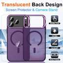 Magnetic for iPhone 17 Pro Case with Privacy Screen Protector & Full Camera Cover Compatible with MagSafe Shockproof Slim Clear Back Phone Case for iPhone 17 Pro Glossy Cover,Black
