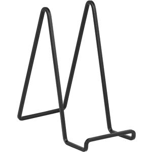 Large Plate Holder Display Stand - 10 inch Tall Plate Stands for Display - Metal Picture Frame Stand - Big Tabletop Easel Stand for Decorative Plates | Platter | Book | Plaque | Tile - 2 Pack - Black