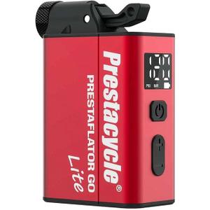 Prestaflator GO Lite – Portable Digital Bicycle Tire Inflator | Rechargeable USB-C Pump with Preset Pressure | Compact 133g Aluminum Design | Presta & Schrader | 4–120 PSI Precision | Brushless Motor