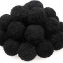 TOAOB 30pcs Large Pom Poms 2 Inch Black Craft Pom Poms Fuzzy Pompoms Balls for DIY Arts and Crafts Projects Home Decorations