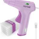 Narbell Cordless Hot Glue Gun Kit with 30 Pcs Sticks,Less Drip Nozzle,12s Preheating,2Ah Battery,Auto Shut-Off (Pink)