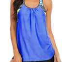 Zando Tankini Bathing Suits for Women Sport Womens Swimsuits Athletic Two Piece Swimsuit for Women Tankini Top with Shorts (XXL)