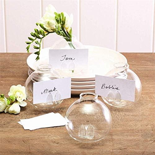 Two's Company Seated Bud Vase/place Card Holders-Set of 4, 3 inches Height x 3.5 inches Diameter, Clear