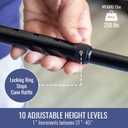 DMI Walking Cane and Walking Stick for Adult Men and Women, FSA Eligible, Lightweight and Adjustable from 30-39 Inches, Supports up to 250 Pounds with Ergonomic Hand Grip and Wrist Strap, Black, 37"