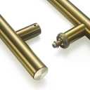 TOGU TG-6012 12 inches Solid Standoffs Heavy-Duty Commercial Grade-304 Stainless Steel Push Pull Door Handle/Barn Door Pull Handle/Glass Pulls, Satin Gold Finish