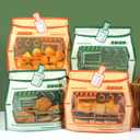 30PCS Cookie Goodie Bags Clear Front Window Party Favor Bag with Stand-up Bottom and Handle Gift Bags For Home Birthday Wedding Baby Shower Baking snacks Lollipops Chocolate Storage (Green Orange)