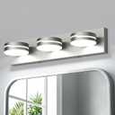 Vanity Lights for Bathroom, 18.9in Brushed Nickel Bathroom Light Fixtures Over Mirror, 3-Light Modern LED Wall Sconce Makeup Lighting, 350° Rotatable, Dimmable 6000K Cool White, Hardwired, 18.90 inches