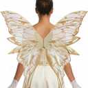 YKW Fairy Wings for Adult Women,31.5"x29" Butterfly Cosplay Wings with Lace Gloves,Organza Costume Wings for Halloween Party