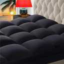CHOKIT King Mattress Topper, Extra Thick Pillow Top Mattress Pad for Back Pain Relief, Cooling Bed Topper Mattress Cover with 8-21 Inch Deep Pocket (Black)