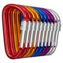 Pack of Carabiners Clips - 10 PCs Aluminum Heavy Duty D Ring Clip Carabiner Multipack - Pack Hiking Clip for Backpack Colored Key Carabiner Clips 3 in