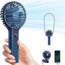 SWEETFULL Handheld Portable Fan, 5000mAh Rechargeable Battery, 6 Speed Wind, LED Digital Display, Foldable Electric Personal Mini Travel Fan with Backup Power, Summer Essentials Gifts for Women Girl 