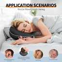 Ear Piercing Pillow for Side Sleepers with an Ear Hole for CNH and Ear Pain Ear Inflammation Pressure Sores, Cotton and Polyester Adjustable Filling Washable and Adjustable Ear Guard Pillow, Black (Balck)