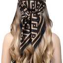 EXTREE 100% Pure Mulberry Silk Scarf Fashion Hair for Women Scarf Lightweight Square Neckerchief 27.5× 27.5 inches