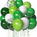 Green Balloons Dark Green Balloon Set, 50 Pcs 12 inch Different Shades Emerald Green Lime Green Confetti Latex Balloons For Jungle Safari Party Supplies St. Patrick's Day Decoration