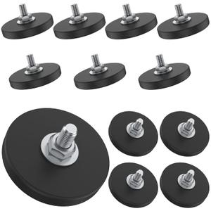 12 Pcs Magnet Base 1.69 Inch Round Neodymium Mounting Magnet M6 Thread Stud Anti-Scratch Strong for Lighting Bar Camera Cabinet Blackboard Refrigerator  