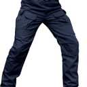 Men's Stretch Tactical Pants Water Resistant Ripstop Cargo Pants Outdoor Lightweight EDC Work Hiking Pants (34W x 32L, Navy Blue)