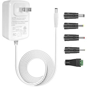 Gonine DC 24V 1A LED Power Supply Cord AC Adapter White, 110-240V AC to DC 24 Volts Charger for 24Vdc 1000mA 800mA 600mA 400mA 300mA 200mA 100mA LED Strip Lights.