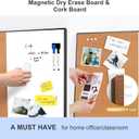 ARCOBIS Cork Board White Board Combo, 24 x 18 Inch Bulletin Board, Magnetic Dry Erase Board & Corkboard for Wall, Vision Board for Home, Office, School, Black Frame