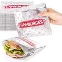 Suwimut 80 Pack Burger Wrappers, Insulated Aluminum Foil Paper Hamburger Sleeves, Grease Proof Sandwich Bags Disposable Takeout Food Sleeves Bulk for Panini's, Hot Sandwich, BBQ, Pretzels