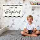 Long Live Boyhood Banner, Boy Room Decor, Playroom Wall Decor, Long Live Boyhood Sign Black and White Checkered Canvas Banner Decorations for Toddler Boy Bedroom Nursery