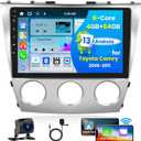8Core 4+64 Car Stereo for Toyota Camry 2006-2011, Android Upgrade Stereo Wireless Apple Carplay Android Auto, 10.1 inch IPS 1280 * 720 Touch Screen Radio Bluetooth DSP 5G WiFi+Free AHD Backup Cam