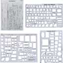 Mr. Pen- House Plan, Interior Design and Furniture Templates, Drafting Tools and Ruler Shapes for Architecture - Set of 3 (Clear)