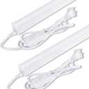 Under Cabinet Lights 1FT,T5 5W 6500K Cool White 600LM,Led Dressing Table Light 1 Foot with Plug,Linkable Under Cabinet Lights for Kitchen (Pack of 2)