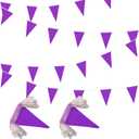 100 Feet Purple Pennant Banners Flags String Hanging Triangle Bunting Flags,Party Decorations for Grand Opening,Kids Birthday,Carnival,60 PCS