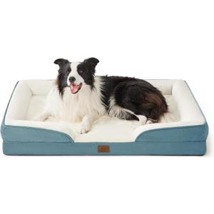 Bedsure Orthopedic Dog Beds Large Sized Dog - Washable Large Dog Cat Bed Waterproof, Comfort Dogs Couch Sofa with Washable Removable Cover, Pet Bed with Nonskid Bottom, Dune Haze Blue, 35"