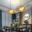 Pendant Lighting for Kitchen Island, Modern Twist Hanging Light Kit Bamboo 1 Light Dining Room Pendant Lamp in Beige (31.5 inch)