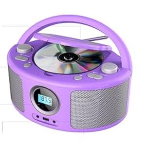 CD Radio Portable CD Player Boombox with Bluetooth,FM Radio,Remote Control,USB Input and 3.5mm AUX Headphone Jack,CD-R/CD-RW/MP3/WMA Playback,AC/Battery Powered