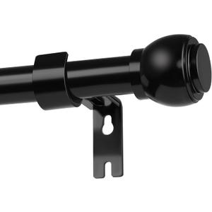 Curtain Rods for Windows 66" to 120", Single Window Rods 1" Diameter Drapery Telescoping, Adjustable Heavy Duty Curtain Rod with Brackets