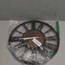 Large Wall Clock for Living Room Decor, 14 Inch Non Ticking Silent, Battery Operated Modern Vintage Oversized Wall Clock for Bedroom Kitchen (Dark Brown - Roman Numbers)