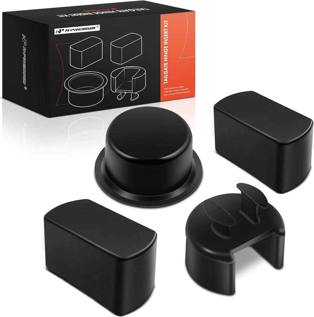 A-Premium Tailgate Hinge Pivot Bushing Insert Kit Compatible with - Ford F150 F250 F350 F450 F550 & Dodge Ram 1500 2500 3500; Left & Right, Bed & Gate, 4PCS Set; Replace# E7TZ99430B22A F6TZ99430B23AA