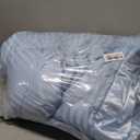 downluxe Queen Size Blanket with Satin Trim, Lightweight Down Alternative Blankets Queen Size for All Season, Machine Washable (Cool Blue, 90x90 Inch)