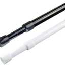 2 Pack Spring Tension Curtain Rod Adjustable 28-43 Inches5/8" Diameter, White