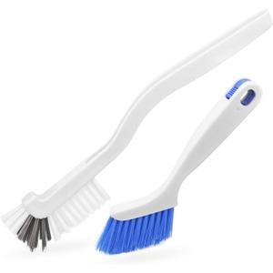2 Pcs Cleaning Brush Small Scrub Brush for Cleaning Sink Bathroom Kitchen Edge Corner Grout Household Use with Handle