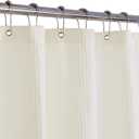 Barossa Design Extra Long Fabric Waffle Weave Shower Curtain 84 inch Height, Hotel Luxury Spa, Water Repellent, 230gsm Heavy Duty, Machine Washable, Cream Pique Pattern, 71x84