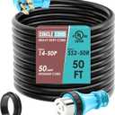 CircleCord UL Listed 50 Amp 50 Feet RV/Generator Cord with Locking Connector, Heavy Duty 6/3+8/1 Gauge STW Wire, 14-50P Male and SS2-50R Twist Locking Female for RV Camper and Generator to House