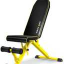 NextREP Weight Bench,1000 LB Adjustable Fast Folding Workout Bench for Home Gym Strength Training, Incline Decline Flat Utility Bench Press for Full Body Workout, Upright Storage Yellow Exercise Bench