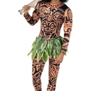 Morph Maui Costume for Men, Hawaiian Tattoo Costume, Halloween Outfit for Adults, Luau Party Attire
 XL