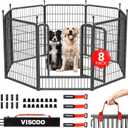 Dog Playpen Outdoor, 8 Panels 40" H Heavy Duty Metal Dog Pen Indoor