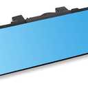 SkycropHD Anti Glare Car Interior Rear View Mirror, Clip on Wide Angle Panoramic Rearview Mirror to Eliminate Blind Spots  Flat, Blue,11.2in (290mm)