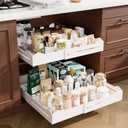 Pull Out Cabinet Organizer, Expandable Width (12"-18") and Depth (13.7"-23.6"),Pull Out Drawers for Cabinets, Slide Out Drawers for Kitchen Cabinets with Sturdy Metal Pull Out Shelves, White